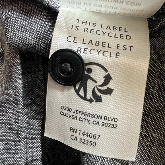 Outerknown Gray Hemp Blend Short Sleeve Button Down Shirt 26152 - Picture 9 of 9